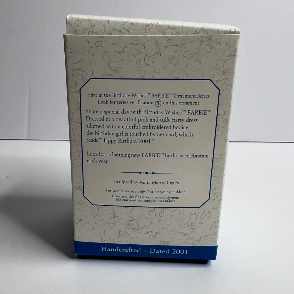Hallmark Keepsake Birthday Wishes Barbie Ornament In Box 2001 First In Series